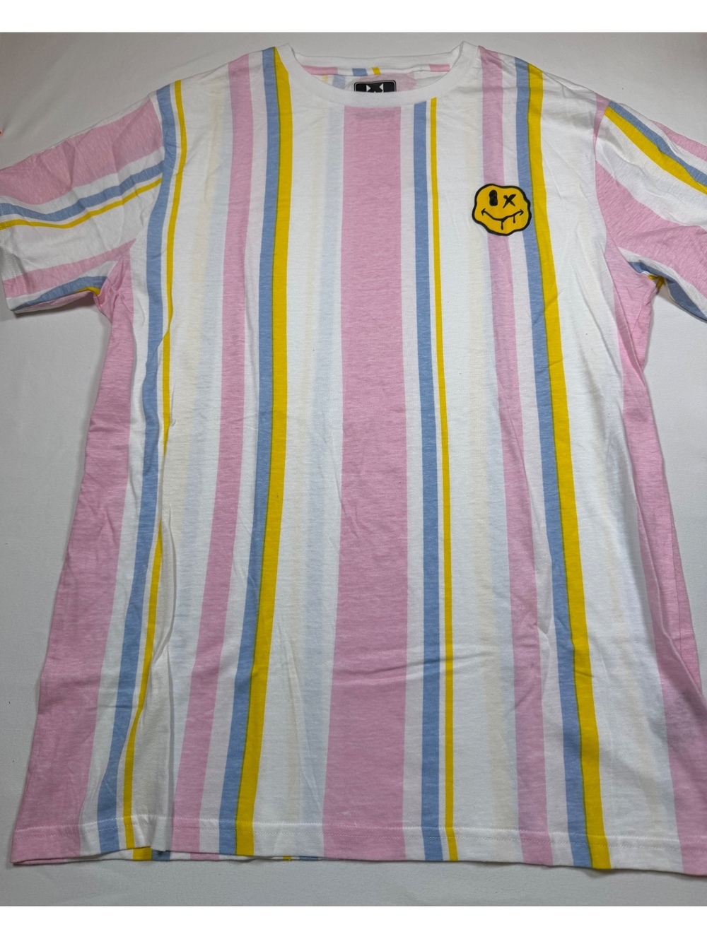 WXYZ Striped Multicolor T-Shirt with Smiley Patch